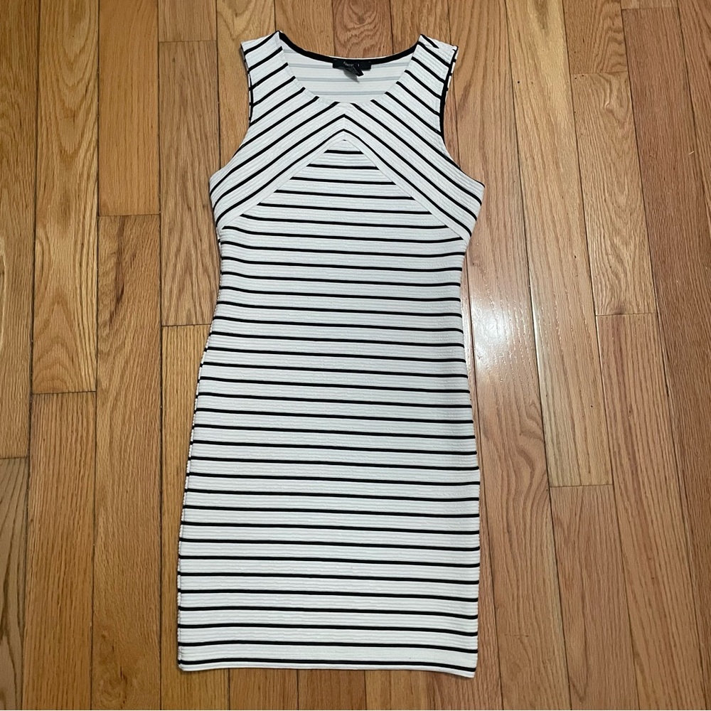 Forever 21 Blue and White Halter Bodycon Mini Dress